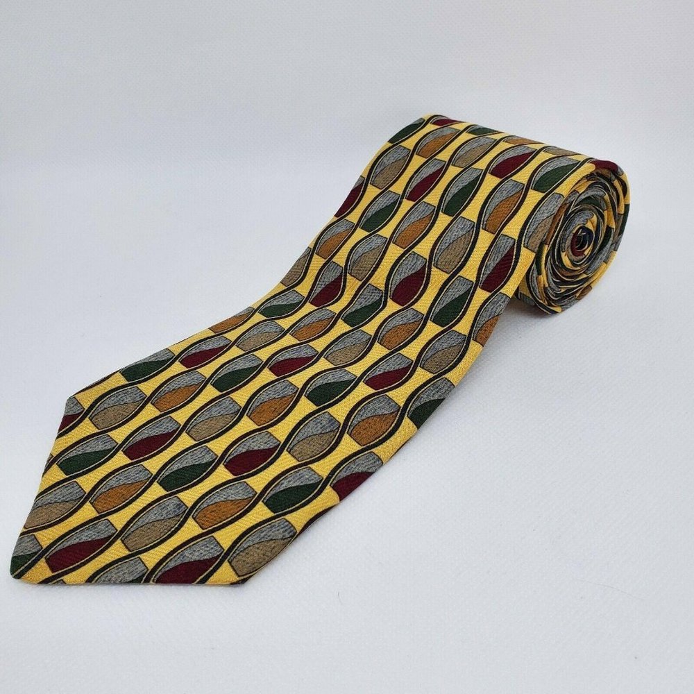 Zianetti Mens Tie Italian Silk Collection Geo OS - Picture 2 of 7